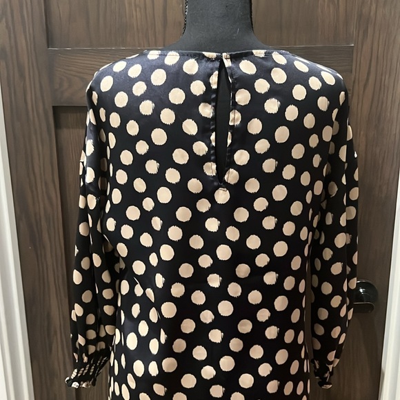 XS Navy Blue/Khaki Polka Dot Dress by ABS - Picture 3 of 8